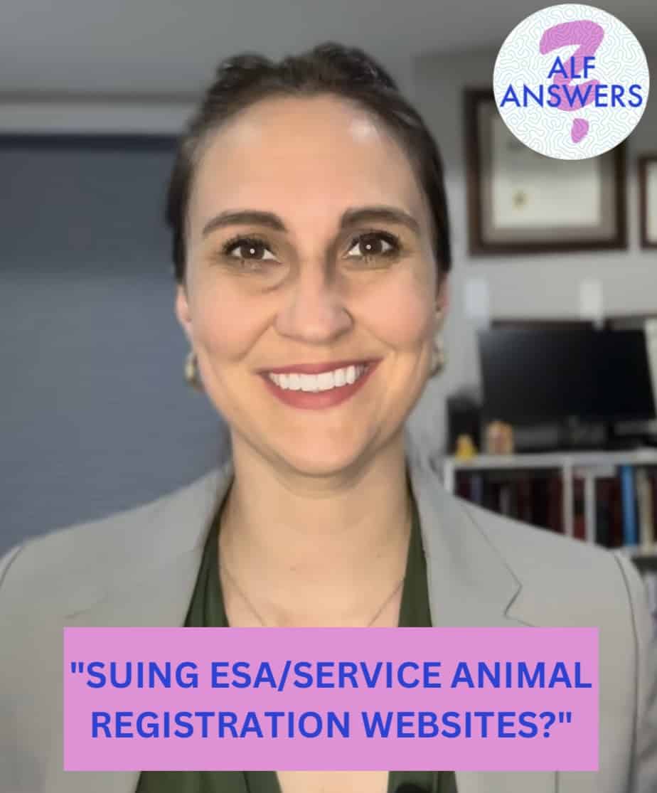 ALF Answers: “Suing ESA/Service Animal Registration Websites?”